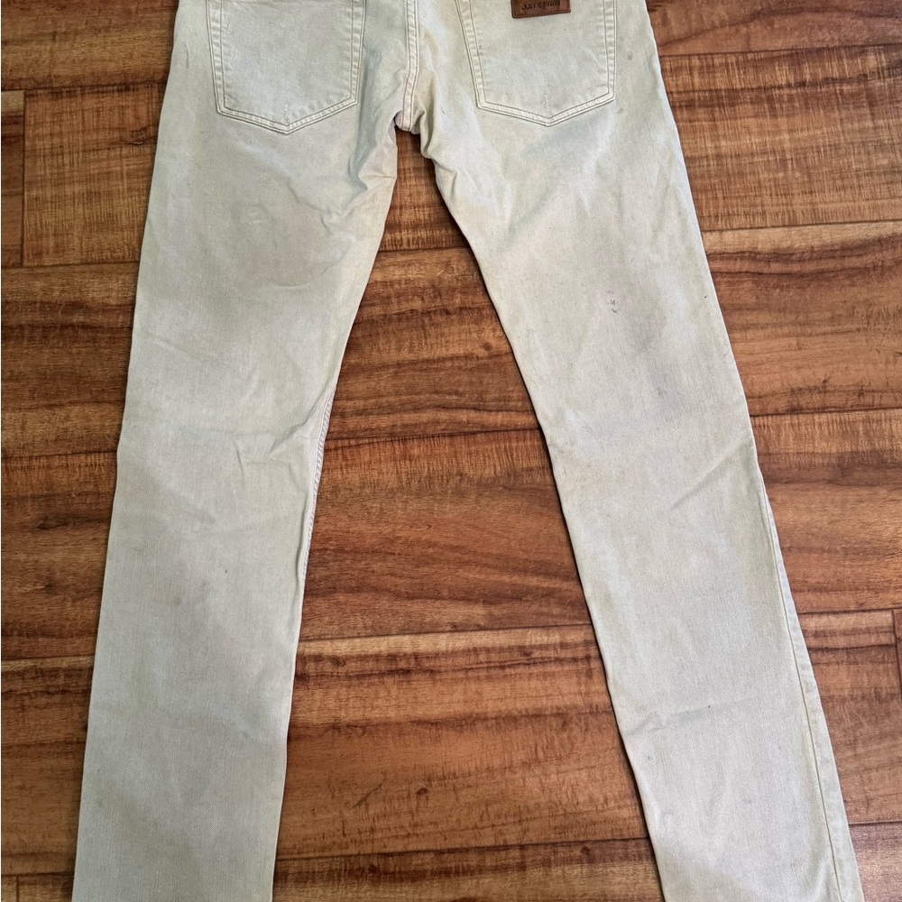 Just Cavalli Men's Beige Distressed Jeans - Picture 8 of 9